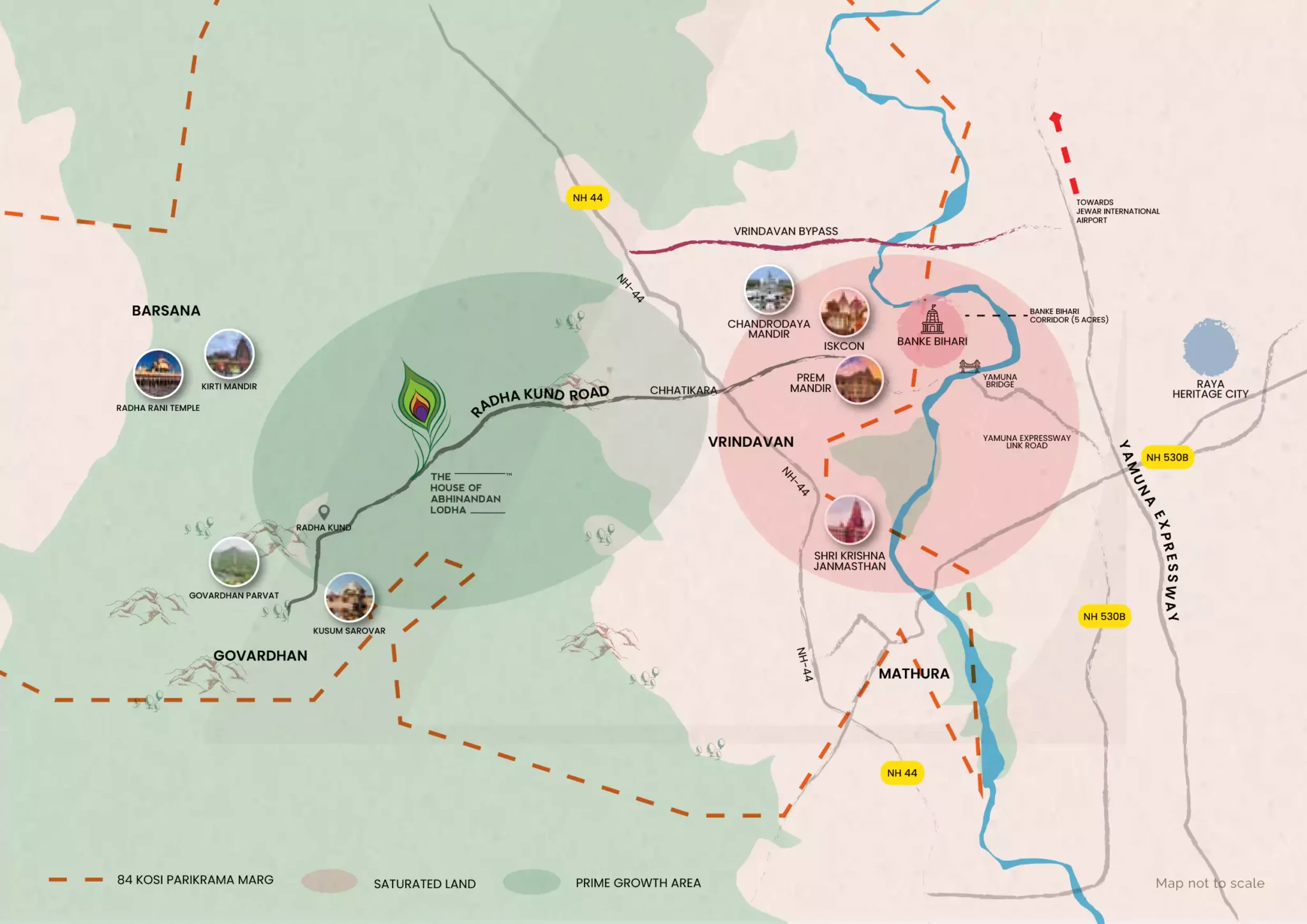 Vrindavan Plots Location Highlights Map
